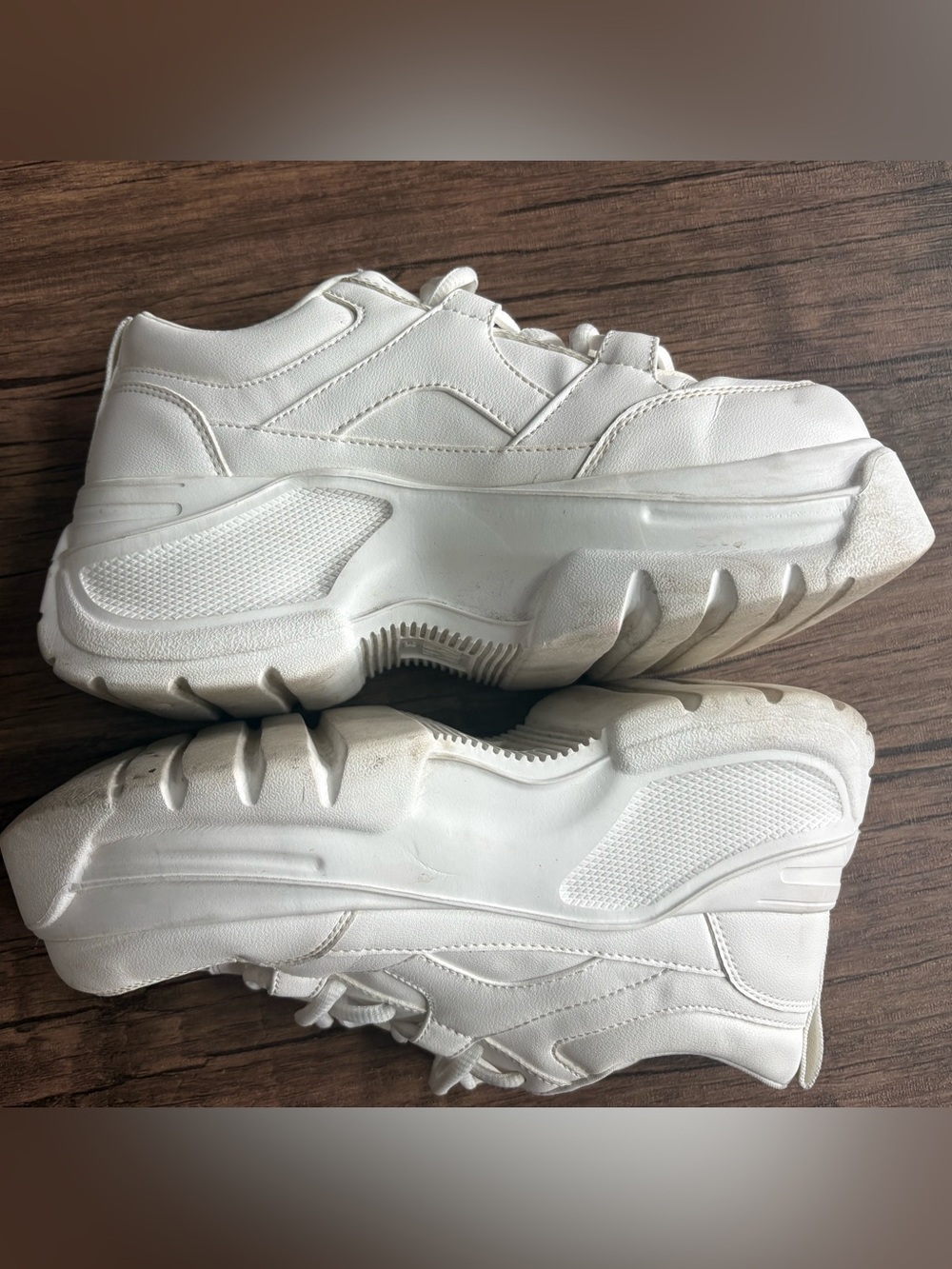 Zara White Lace-Up Platform Sneakers - Picture 3 of 6
